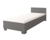 Modernes graues Einzelbett inklusive weißer Matratze