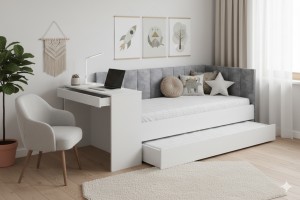 FABIAN 90x200 Jugendbett Multifunktionsbett Kinderbett Bett mit Ausziehbett Deine Möbel