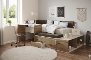 AMI 90x200 Jugendbett Multifunktionsbett Kinderbett inkl. Schreibtisch Bett Deine Möbel