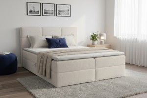 SUSAN LUX Boxspringbett mit Bettkasten Boxbett in Boucle Deine Möbel