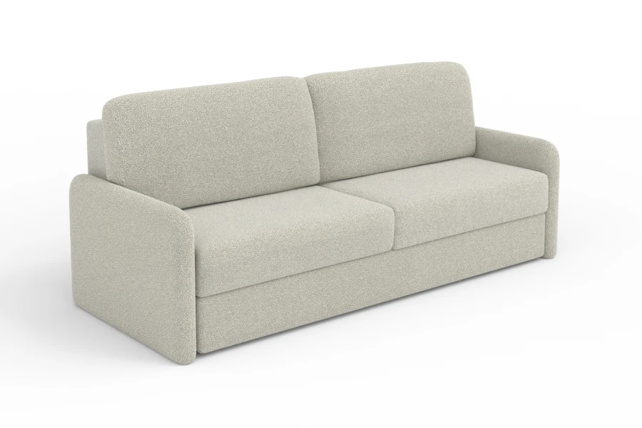 Kompaktes 2-Sitzer Sofa in hellem Beige, moderne Polstermöbel.