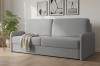 Graues Sofa in modernem Wohnzimmer mit Decke und Zimmerpflanze