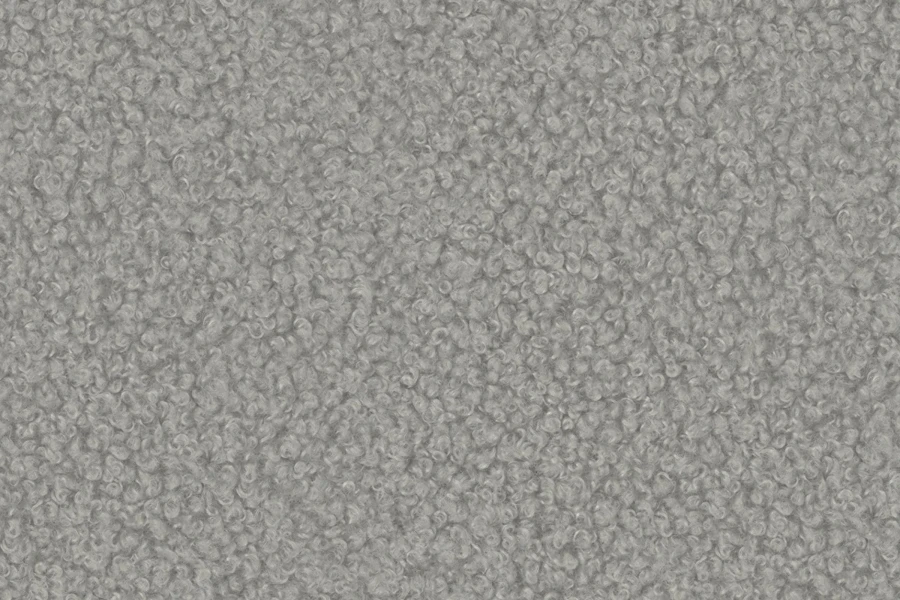 Detailansicht der Textur von grauem Bouclé-Bezugsstoff