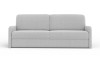Hellgraues Designer-Sofa mit Strukturstoff auf weißem Grund