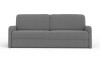 Modernes dunkelgraues Polstersofa in Frontalansicht auf weißem Hintergrund.