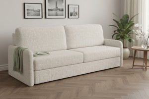 BIANCO Sofa 2-Sitzer mit Schlaffunktion Bettkasten, Schlafsofa Möbel