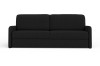 Modernes 2-Sitzer Sofa in Dunkelgrau, Frontansicht auf weißem Hintergrund.