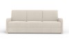 Modernes beiges 3-Sitzer Sofa mit Bouclé-Bezug, Frontansicht freigestellt.
