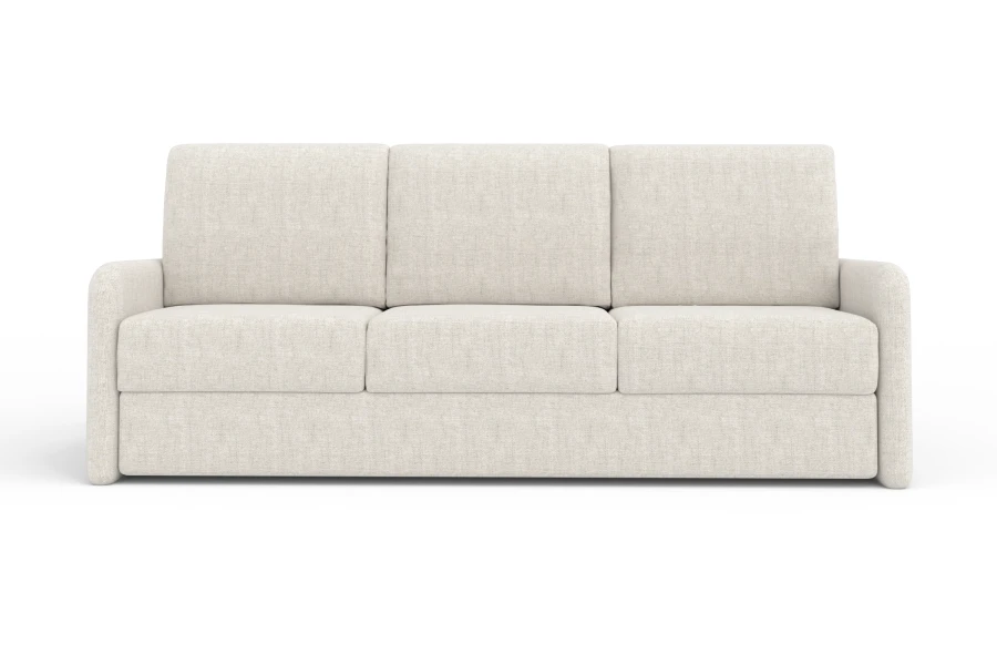 Beiges 3-Sitzer Sofa schlichtes Design Frontansicht