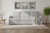Hellgraues Dreisitzer Sofa im Wohnzimmer Ambiente mit Bildern
