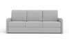 Hellgraues 3-Sitzer Sofa modern Frontansicht weißer Hintergrund