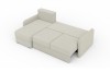 Beige Ecksofa mit ausziehbarer Schlaffunktion, moderne Wohnzimmermöbel.
