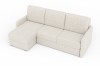 Cremefarbenes Ecksofa aus der Vogelperspektive, modernes Design