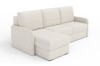 Kompaktes Ecksofa in Beige, moderne L-Couch für das Wohnzimmer.