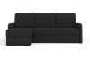 Frontalansicht eines anthrazitfarbenen Sofas auf weißem Hintergrund.