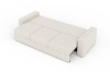 Zum Doppelbett ausgezogenes Schlafsofa in hellem Beige, ideal für Gäste.