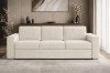 Cremefarbenes Schlafsofa in modernem Wohnzimmer-Ambiente mit minimalistischer Deko.
