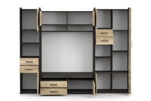 MAURO MINI 232 cm Wohnwand Moderne Wohnzimmerschrankwand Deine Möbel