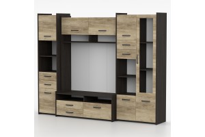 MAURO MINI 232 cm Wohnwand Moderne Wohnzimmerschrankwand Deine Möbel