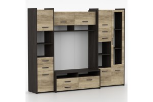 MAURO MINI 232 cm Wohnwand Moderne Wohnzimmerschrankwand Deine Möbel