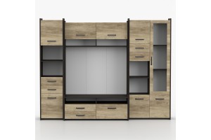 MAURO MINI 232 cm Wohnwand Moderne Wohnzimmerschrankwand Deine Möbel