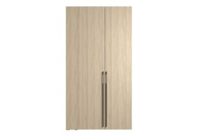 BERTA Garderobenschrank 110 cm mit Spiegel und LED, Kleiderschrank in Eiche Barista Deine Möbel 24