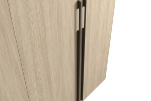 BERTA Garderobenschrank 110 cm mit Spiegel und LED, Kleiderschrank in Eiche Barista Deine Möbel 24
