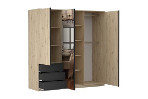 AURORA Schlafzimmer Set Komplettschlafzimmer Kleiderschrank 230 cm breit Deine Möbel