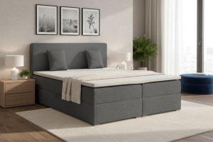 BELLO LUX Boxspringbett mit Bettkasten Boxbett in Boucle Deine Möbel