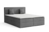 Modernes Boxspringbett Dunkelgrau mit Topper und Kissen