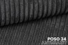 Detailansicht des Poso 34 Stoffes in Anthrazit mit moderner Cord-Struktur für Polsterbetten.