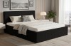 Elegantes Schlafzimmer mit schwarzem Polsterbett aus Cord-Stoff POSO 135.