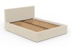 Modernes Polsterbett in Beige mit Lattenrost, Cord-Optik für ein gemütliches Schlafzimmer.