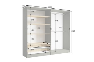 RON A Schlafzimmer Set Komplettschlafzimmer Komplettes Schlafzimmermöbel-Set mit Bett, Kleiderschrank mit Spiegel, Kommode und 2 Nachttischen – Artisan Eiche / Graphitgrau Deine Möbel