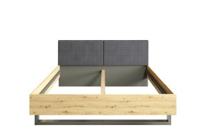 RON A Schlafzimmer Set Komplettschlafzimmer Komplettes Schlafzimmermöbel-Set mit Bett, Kleiderschrank mit Spiegel, Kommode und 2 Nachttischen – Artisan Eiche / Graphitgrau Deine Möbel