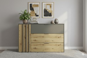 RON Kommode 125 cm Sideboard in Artisan Eiche / Graphitgrau Deine Möbel