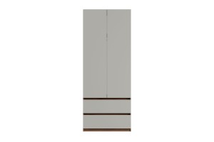 MADERA Kleiderschrank 90 cm Grau / Nussbaum, moderner Schlafzimmerschrank Deine Möbel