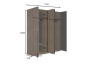 Skizze mit Abmessungen für einen großen Kleiderschrank: 1792 x 2205 x 578 mm.
