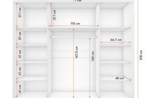 ALASKA 250 cm Kleiderschrank großer Schwebetürenschrank mit Spiegel moderner Schlafzimmer-Schrank in Weiß matt oder Kaschmir mit viel Stauraum Deine Möbel
