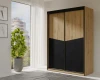 Moderner Arno Schiebetürenschrank im zweifarbigen Design Eiche-Schwarz für das Schlafzimmer.