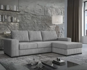 CORD Ecksofa L-Couch Sofa Eckgarnitur Poso Cord inkl. Schlaffunktion Bettkasten Deine Möbel