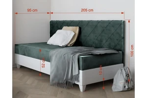 ARTHUR 90x200 Weiß + Velour Amber 802 Grau Hochbett Etagenbett Funktionsbett mit Couch Sofa LgII Deine Möbel