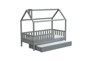 ROSI 120x200 Grau Hausbett Ausziehbett Deine Möbel