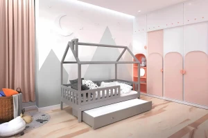 ROSI 140x200 Grau Hausbett Ausziehbett Deine Möbel