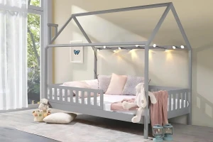 ROSI 90x200 Grau Hausbett Einzelbett Deine Möbel