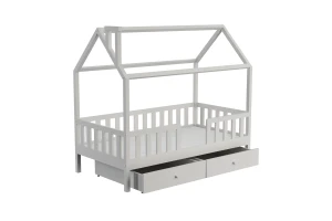 ROSI 90x200 Weiß Hausbett Einzelbett mit Schubladen Deine Möbel