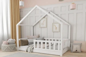 SKY 120x200 Weiß Bodenbett Hausbett Einzelbett Deine Möbel