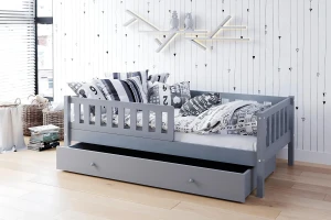 SOPHIA 140x200 Grau Kinderbett mit einer Schublade Deine Möbel