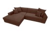 Braunes Ecksofa mit Kissen, klassische L-Form Couch für eine warme Atmosphäre.