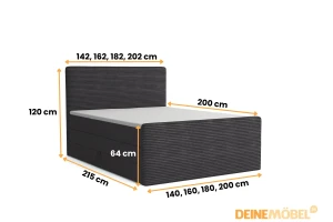 OLA Boxspringbett mit Bettkasten Deine Möbel